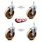 Service Caster 5 Inch High Temp Phenolic Wheel Swivel 3/8 Inch Threaded Stem Caster Set SCC SCC-TS20S514-PHSHT-381615-4 - alternate 4